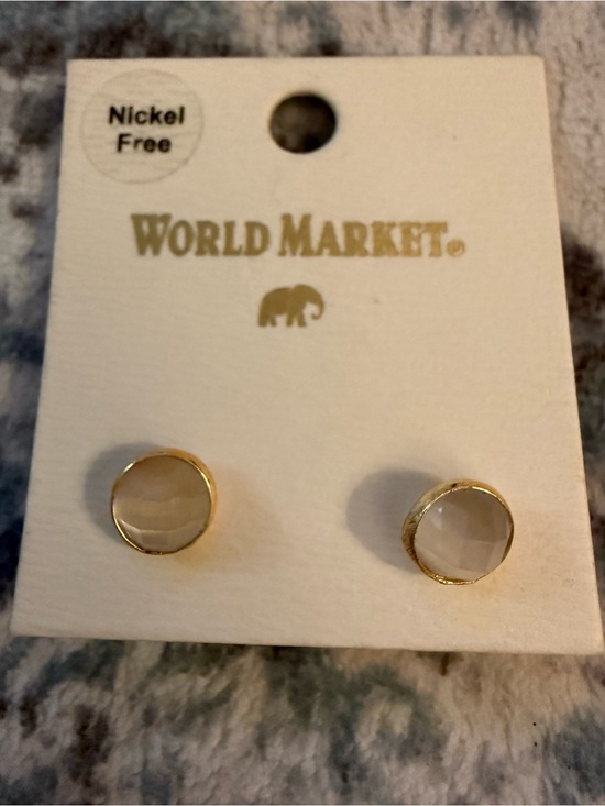 Cost Plus World Market Jewelry - GIVEAWAY Cost Plus World Market Gold-Tone Stud Earrings with Cream Stones